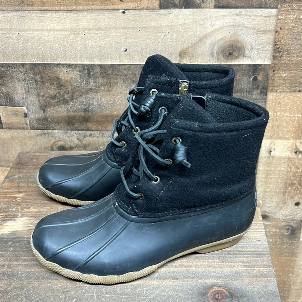 Sperry Black Duck Wool‎ Boots Women's Size 8.5